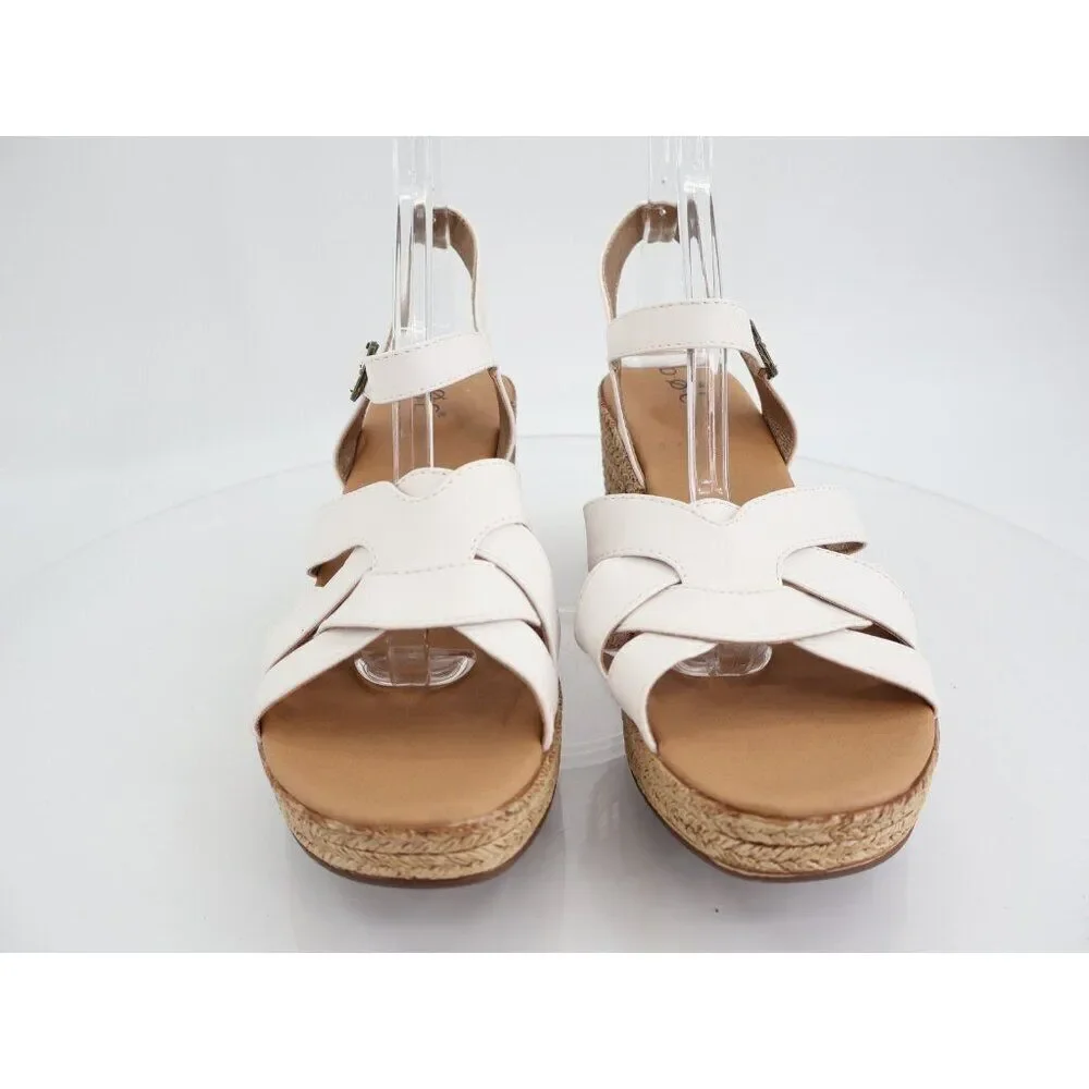 Born BOC Melodie Sandals Women's 11 White Vegan Leather Strappy Slingback Shoes
